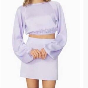 Revolve Satin Mini Skirt Lilac Size Medium NWT Mini Slip Skirt Satin Charmeuse $